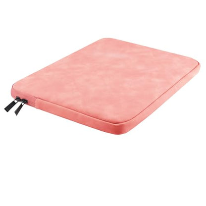 Megoo 15" Laptop Sleeve Case Soft PU Leather Carry Case(Pink) | Fit for Microsoft Surface Laptop 8/7/6/5/4 15.6", and Most 15"-16" Samsung/HP/Dell/Lenovo Notebook Chromebook Computers - color: Pink, size: 15~16inches