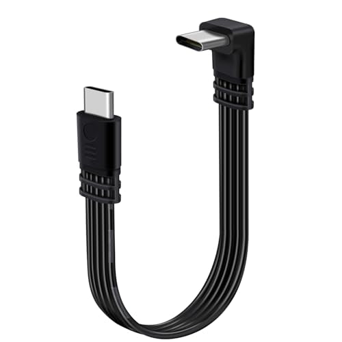 Flat USB C Cable 90 Degree Flat USB C Charger Cable Support Charging and Data 480Mbps 100W 12V 5A for Phones, Laptops, PC (Up Down Bend, 30 cm/1ft) - color: Up Down Bend, size: 30 cm/1ft