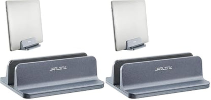 JARLINK Vertical Laptop Stand, Aluminum Laptop Holder Desktop Stand with Adjustable Dock Size (up to 17.3 inches) Compatible with All MacBook/Surface/Dell/Gaming Laptops (Gray) (Pack of 2) - color: Grey, size: 1-slot (Pack of 2)