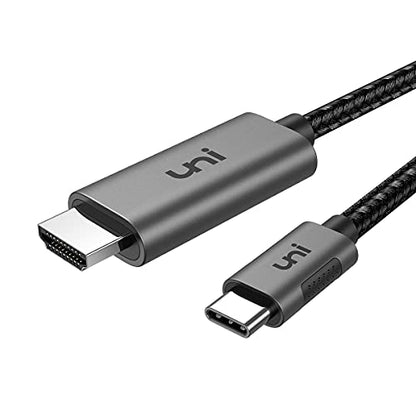uni USB C to HDMI Cable 3ft 4K@60Hz, ONE-Way MacBook Pro Type-C to TV HDMI | USB Type-C to HDMI, Braided Cable, Thunderbolt 3/4, MacBook Air, iPhone 17 Pro/Max, Samsung S24, Chromebook - size: 3FT