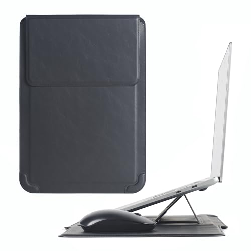 14 Inch Multifunctional Laptop Sleeve Case with Stand Soft Slim Cover for MacBook Pro/Air/ThinkPad X1/Dell XPS/Lenovo Yoga/HP Pavilion/ASUS Zenbook/LG gram/Chromebook 13.5" 13.6" 14.2" 14.5" - color: Textured Black, size: 13.5-14.5 Inch