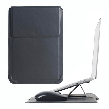 14 Inch Multifunctional Laptop Sleeve Case with Stand Soft Slim Cover for MacBook Pro/Air/ThinkPad X1/Dell XPS/Lenovo Yoga/HP Pavilion/ASUS Zenbook/LG gram/Chromebook 13.5" 13.6" 14.2" 14.5" - color: Textured Black, size: 13.5-14.5 Inch