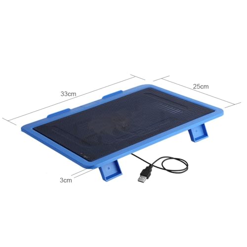 Laptop Cooling Pad, Portable Super Quiet Fans with Blue LEDs, Big Fan USB Powered Laptop Notebook Cooler Cooling Pad Stand for 14 inch or Below Laptop (Blue)