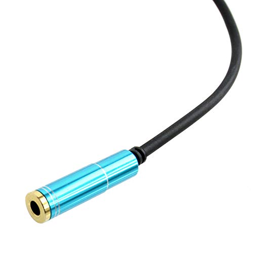 3.5mm Headphone Splitter Adapter Female to 2X 3.5 mm Male Converter Cable Headphone Mic Audio Y Splitter Cable Smartphone Headset to PC Adapter –for Microphone with 4 Pin (Blue) - color: Blue