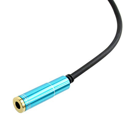 3.5mm Headphone Splitter Adapter Female to 2X 3.5 mm Male Converter Cable Headphone Mic Audio Y Splitter Cable Smartphone Headset to PC Adapter –for Microphone with 4 Pin (Blue) - color: Blue