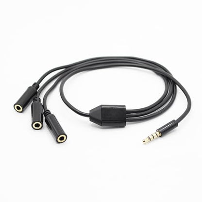 3.5mm Headphone Splitter 1 to 3-Ways 3.5mm (1/8") TRRS 4-Pole Gold Plated Male to 3-Female Stereo Jack Splitter Audio Cable for Headphone and Microphones(50cm/20in)