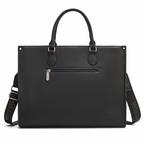 Wrangler Laptop Tote Bag for Women Western Style Work Crossbody Bag - color: Black