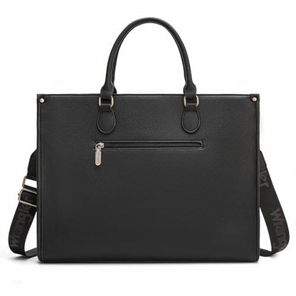 Wrangler Laptop Tote Bag for Women Western Style Work Crossbody Bag - color: Black