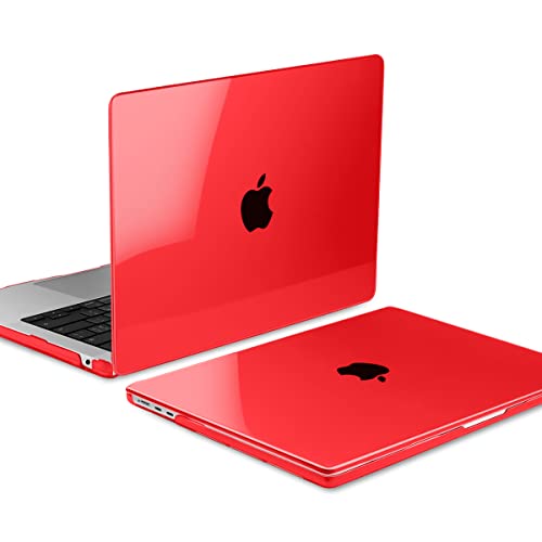 TWOLSKOO Compatible with MacBook Air 13 inch Case M5 2026 M4 2025 M3 M2 2024-2022 A3449 A3240 A3113 A2681, Plastic Hard Shell & Keyboard Cover & Screen Film for MacBook Air 13.6 inch, Crystal Red - color: Crystal Red