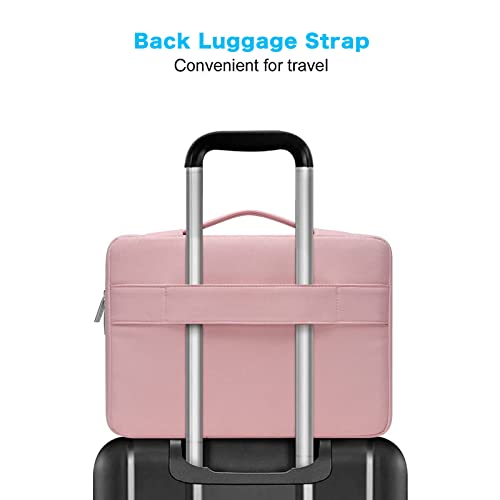 MOSISO 360 Protective Laptop Sleeve 16 inch, 15-15.6 inch Laptop Case,Pink | Compatible with MacBook Pro 16 M5 M4 M3 M2 M1, HP Dell ASUS Acer Toshiba Lenovo,Horizontal Bag with Belt&Right Pocket