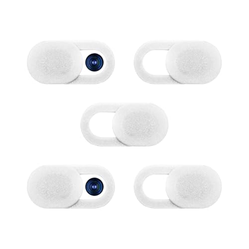 5-Pack Webcam Cover Slide, Ultra-Thin Privacy Shield for Laptop, Tablet, Phone, Desktop, Sliding Lens Cover for Personal and Office Use - color: 5 White