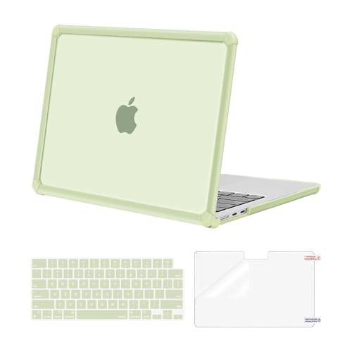 MOSISO Compatible with MacBook Air 13 inch Case M5 2026 M4 M3 M2 2025-2022 | A3449 A3240 A3113 A2681, 3 in 1 Kit Crack-Resistant Heavy Duty Protective Hard Shell Case Cover with TPU Bumper, Sage Green - color: Sage Green