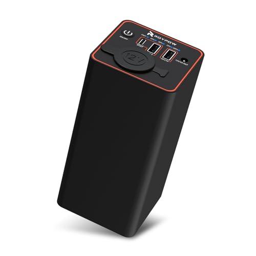 RoyPow 30W PD Portable Charger with 12V/10A Cigarette Lighter Socket, 86.58Wh USB C Laptop Power Bank, 18W QC& 12V DC External Battery Pack, Perfect for MacBook Air iPad Dash Cam or Camping (Standard) - color: Orange