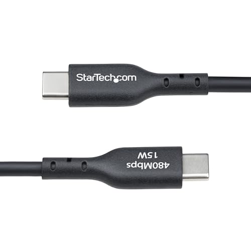 StarTech 10-Pack 6ft/1.8m USB-A to USB-C Charging Cable (USB2AC6FBKE10PK) | USB 2.0 480Mbps, Charge and Sync, TPE Jacket, Nickel-Plated Connectors, Aluminum Braided Shield, 15W 3A Fast Charge, Black - color: Black, size: 6 ft, style: 10-Pack