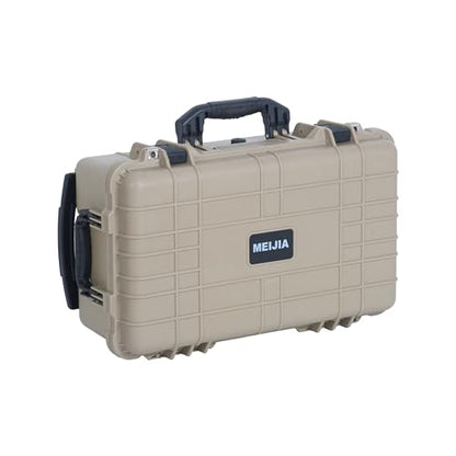 MEIJIA All Weather Rolling Waterproof Protective Case, Hard Camera Case,Dry Case with Retractable Pull Handle and Wheels,Foam Inserted, 22 x13.81x9inches (Desert Tan) - color: Desert Tan