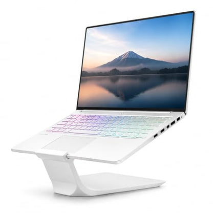 Laptop Stand for Desk – Ergonomic Laptop Riser, Improves Posture & Reduces Neck Pain, Stable No-Wobble Design, Cooling Airflow, Fits 10–17” Laptops, Office & Home Setup (White) - color: White