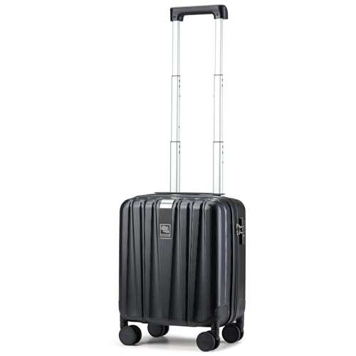 Hanke 14 Inch Underseat Carry On Luggage with Wheels Hard Shell Suitcases Carry On Bag Lightweight Small Mini Suitcase Tsa Luggage for Travel.（Jet Black） - color: Jet Black, size: Underseat 14-inch