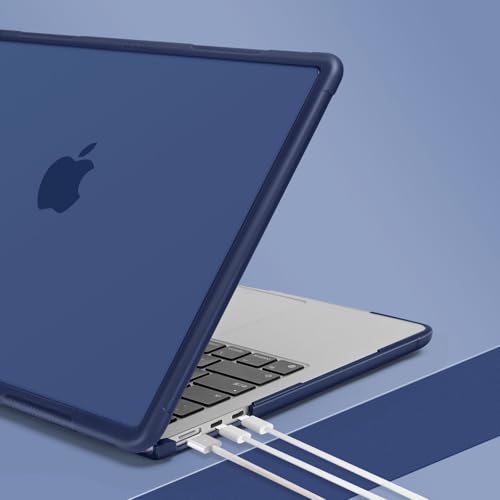 MOSISO Compatible with MacBook Air 13 inch Case M5 M4 M3 M2, Navy Blue | 4 in 1 Kit Anti-Crack Hard Shell with Kickstand for MacBook Air 13.6 inch Case 2026-2022 A3449 A3240 A3113 A2681 - color: Navy Blue