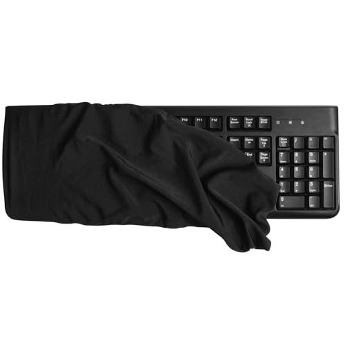 Keyboard Dust Cover for 75% 80% 96% Full Size PC Keyboards | Stretch Fabric Anti-Dust Keyboard Sleeve, Dustproof Protector Fits 14.9"x5.9" to 19.5"x7.5" Keyboards, Black, Size M - size: M