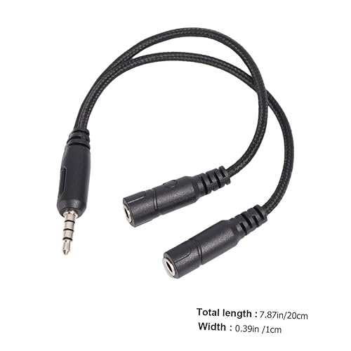 Headset Splitter Cable Dual Male Connectors for Audio Mic y Adapter for Pc Gaming Headset Compatible Laptop Smartphone and Tablet Random Color
