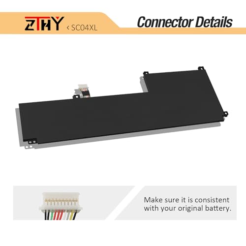 63.32Wh SC04XL Laptop Battery Replacement for HP Envy 14-EB 14-eb0021tx | 14-eb1028nf 14-eb0010ca 14-eb0019nl 14-eb1028nf 14-eb0212nw Series HSTNN-IB9R M07392-005 M08254-1C1 SC04063XL 15.4V 3906mAh - size: 11.06*3.86*0.27 inch SC04XL
