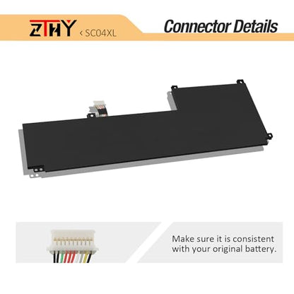 63.32Wh SC04XL Laptop Battery Replacement for HP Envy 14-EB 14-eb0021tx | 14-eb1028nf 14-eb0010ca 14-eb0019nl 14-eb1028nf 14-eb0212nw Series HSTNN-IB9R M07392-005 M08254-1C1 SC04063XL 15.4V 3906mAh - size: 11.06*3.86*0.27 inch SC04XL