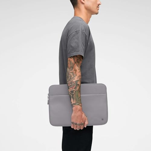 Incase A.R.C. Laptop Sleeve 14 Inch – MacBook Case with Faux Fur Lining, External Pocket – Fits MacBook Pro Air Lenovo Dell HP – Laptop Cover, Computer Case - Travel, Work, College - Grey - color: Grey
