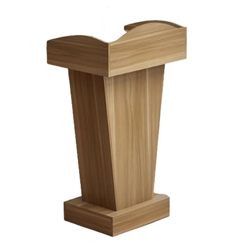Lectern Podium Stand, Podium Stand Lecterns Minimalist Podium Stand with Drawers and Open Storage Lecterns Wood Conference Table Portable Teacher Podiums Has Many uses - color: Light Walnut