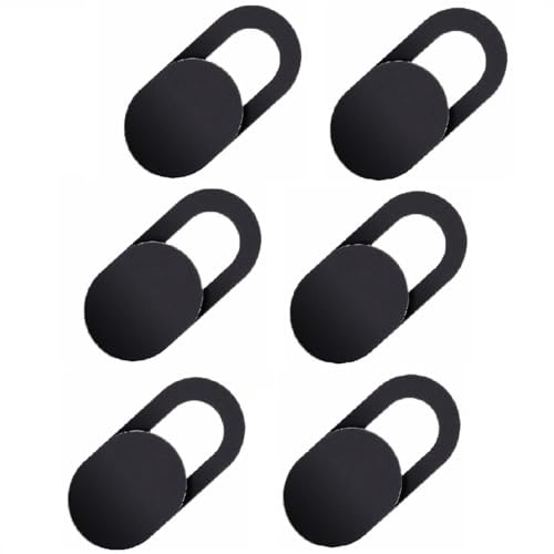 Webcam Cover (6 Pack) 0.03 inch Ultra Thin Laptop Camera Cover Slide for Computer MacBook Pro/Air iMac iPhone Cell Phone PC Tablet Notebook Surface Pro Echo Show Camera Blocker Slider - Black