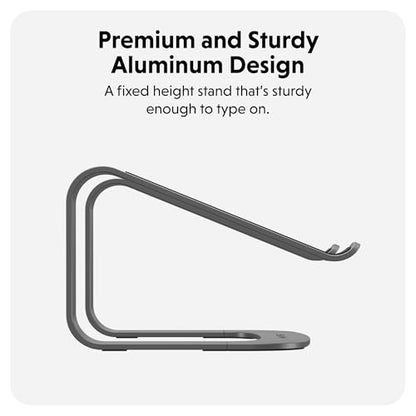 Hyper Hyperspace Ergonomic Laptop Stand for Desk — Durable Aluminum Laptop Stand for MacBooks & Devices up to 16" — 5.9" Fixed Height for Optimized Comfort & Cooling (Grey)