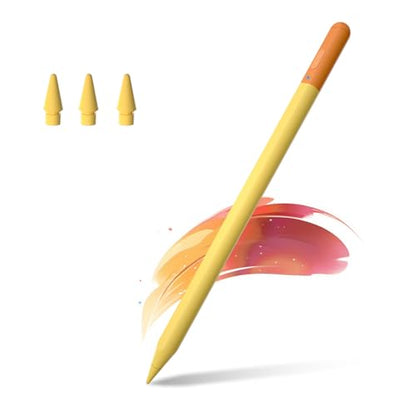 Stylus Pen for iPad 2018-2026, 15-Min Fast Charging with LED Battery Indicator, Palm Rejection, Tilt Sensitivity, Magnetic Pencil for iPad 6th-11th Gen, Air M4/M3/M2, Pro M5/M4, Mini 7/6/5, Yellow - color: Yellow