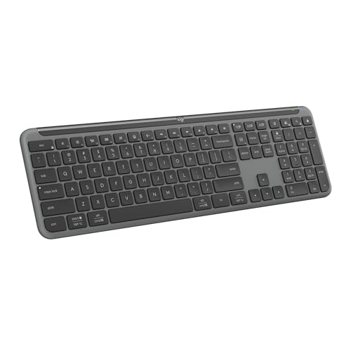 Logitech Signature Slim K950 Wireless Keyboard, Sleek Design, Switch Typing Between Devices, Quiet Typing, Bluetooth, Multi-OS, Windows, Mac, Chrome - Graphite - color: Graphite, style: Battery Powered