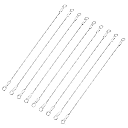 9 Pcs Security Cable Lock - Double Loop Cable (0.66 ft x 0.08 Inch) Vinyl Coated 304 Stainless Steel Safety Flexible Wire Rope Luggage Bike Anti-Theft Security Chain Lock, Silver - size: 0.66 ft x 0.08 Inch