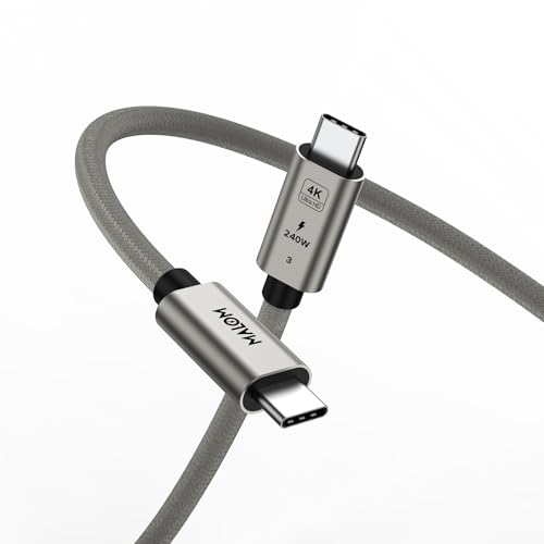 MALOM USB 3.2 Gen 2, 240W, USB C to USB C Cable,Fast Charging for MacBook Pro/Air,iPad Pro,iPhone 15 Pro Max,Galaxy S24/S23, Steam Deck, 20Gbps Data Transfer,4K Video Output (Titanium Gold, 9.9FT) - color: Titanium Gold, size: 9.9FT
