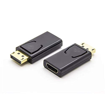 DP to HDMI Adapter 2-Pack 4K Gold for PC Monitor | DP to HDMI adapter 2 pack, 4K@30Hz 3840x2160, 7.1 audio, Gold plated, Uni-directional DP to HDMI only, For PC/laptop/HDTV