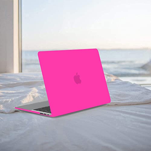 Anban Compatible with MacBook Pro 13 inch Case M2 M1 2025 2024 2023-2016 | Model A2338 A2251 A2289 A2159 A1989 A1708 A1706, Plastic Laptop Hard Shell Case & Keyboard Cover & Screen Protector, Hot Pink - color: Hot Pink