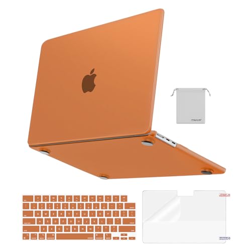 MOSISO Compatible with MacBook Air 13 inch Case M5 M4 M3 M2 2026-2022 | 4 in 1 Kit Matte Hard Shell for MacBook Air 13.6 Case, Anti-Fingerprints&Ultra-Thin, A3449 A3240 A3113 A2681, Cosmic Orange - color: Cosmic Orange
