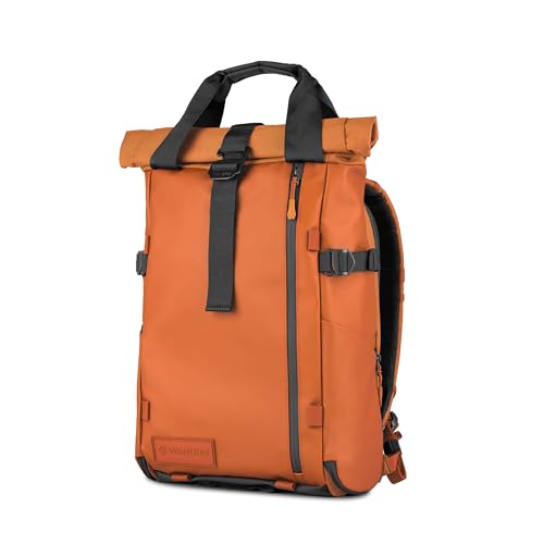 WANDRD PRVKE Rolltop 21L V4 Camera Backpack – Expandable Weatherproof Travel Bag with Laptop Sleeve and Clamshell Opening - color: Sedona Orange, size: 21L (Bag Only), style: Rolltop