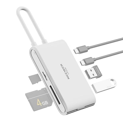 NEEWER SD Card Reader, USB 3.2 High Speed for SD 4.0/UHS-II SD/TF4.0/Micro SD Holder to Type C & USB A Adapter for Camera Action Cam Drone Smartphone Laptop Flash Drive Keyboard Mice, CP03D