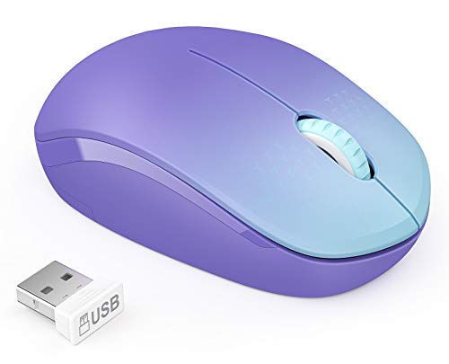 seenda Wireless Mouse, 2.4G Noiseless Mouse with USB Receiver Portable Computer Mice for PC, Tablet, Laptop, Notebook Chromebook - Gradient Purple - color: Gradient Purple
