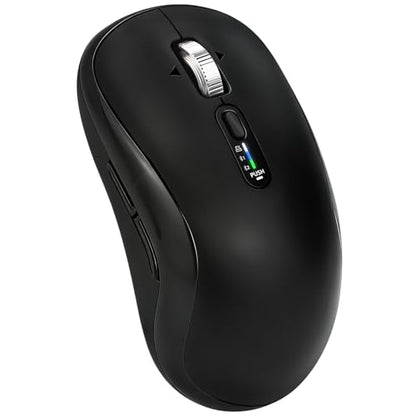 INFINMIND Wireless Bluetooth Multi-Device Mouse with 5 Programmable Buttons, 4-Way Navigation Scroll, 5 Level DPI, Quiet Click Mice Compatible with Computer, Laptop, PC, iPad, Tablet, MacBook.