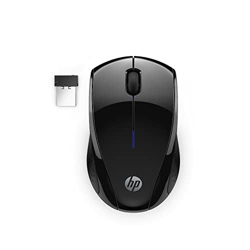 HP X3000 G3 Wireless Mouse - Black, 15-Month Battery, Side Grips for Control, Travel-Friendly, Blue LED, Powerful 1600 DPI Optical Sensor, Compatible with Wins PC/Laptop, Mac, Chromebook (683N7AA) - color: Black