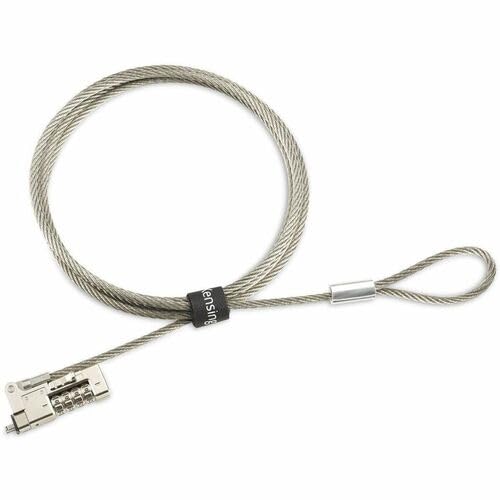 Kensington Slim NanoSaver 2.0 EQ Combination Laptop Lock - Serialized Single-Pack - 5.91 ft Cable - Serialized - 4-Digit - Combination Lock - Nylon, Stainless Steel - for Notebook