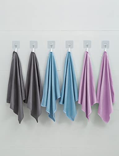 Puomue 6 Pack Microfiber Glass Cleaning Cloth, 16 Inch X 16 Inch, Lint Free Quickly Clean Window, Glasses, Windshields, Mirrors, and Stainless Steel, Multicolor - color: Multicolor