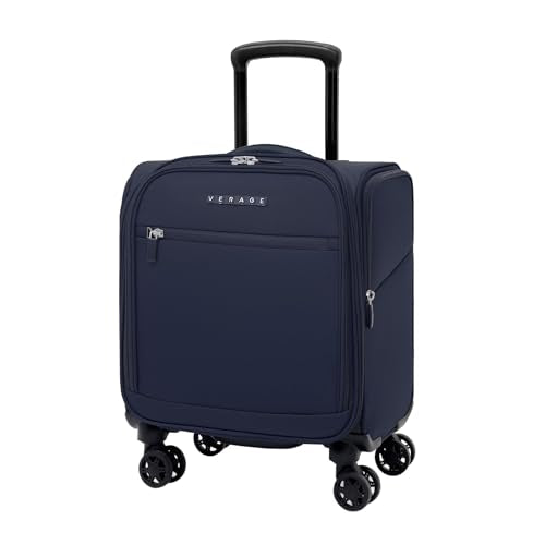 Verage Under Seat Luggage with Wheels, Softside Small Suitcase Spinner Carry On Luggage Bags for Airlines Airplanes Short Trip Men Women (Navy, 14.5-Inch Plus Underseat) - color: Navy, size: 14.5-Inch Plus Underseat