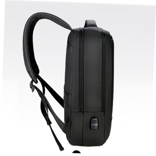 KALLORY Large Capacity USB Charging Business Laptop Backpack for Men, Black Waterproof Notebook Bookbag Suitable for Travel and Work