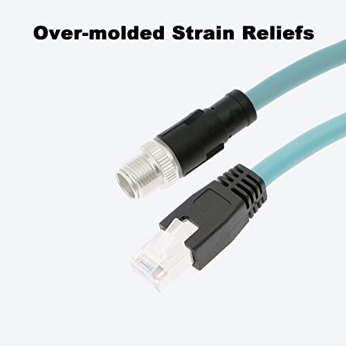 Alvin's Cables M12 8 Pin Male to RJ45 Shielded Ethernet Cable M12 X Coded 8 Position Cat6a Cable for Cognex Industrial Camera 8M/26ft - color: Green, size: 8M/26.2FT, style: Straight 8 Pin