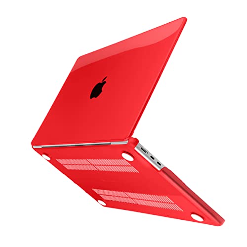 TWOLSKOO Compatible with MacBook Air 13 inch Case M5 2026 M4 2025 M3 M2 2024-2022 A3449 A3240 A3113 A2681, Plastic Hard Shell & Keyboard Cover & Screen Film for MacBook Air 13.6 inch, Crystal Red - color: Crystal Red