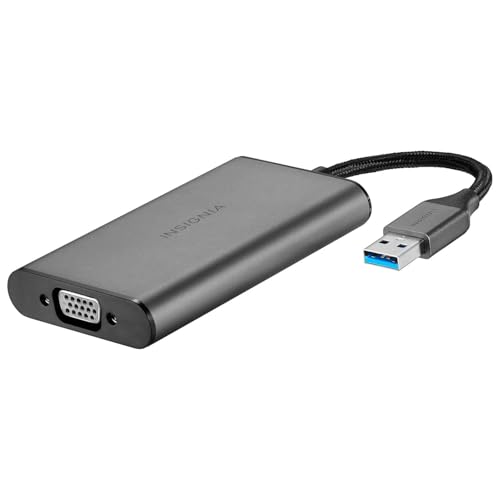 INSIGNIA TV, Monitor & Display Adapters – 4K Ultra HD, 60W Power Delivery, USB 3.0 5Gbps – Compatible with MacBook, iPad, Chromebook, Windows Laptops (USB to VGA Adapter) - style: USB to VGA Adapter