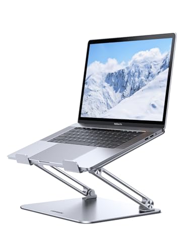 UGREEN Portable Laptop Stand for Desk, Adjustable Computer Stand | Foldable Ergonomic Laptop Riser with Stable Support, Compatible with MacBook Pro/Air, Notebook & Tablets 10-17.3 Inch, Silver - color: Silver